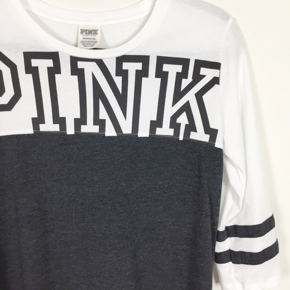 PINK Victoria's Secret Perfect Football Tee sz S - Picture 3 of 8